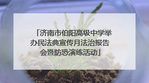 济南市伯阳高级中学举办民法典宣传月法治报告会暨防恐演练活动