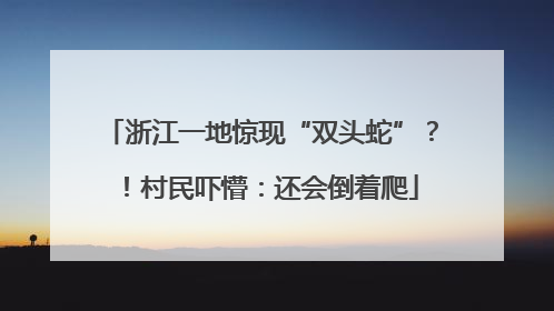 浙江一地惊现“双头蛇”？！村民吓懵：还会倒着爬