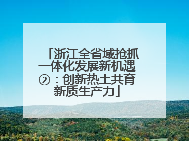 浙江全省域抢抓一体化发展新机遇②：创新热土共育新质生产力