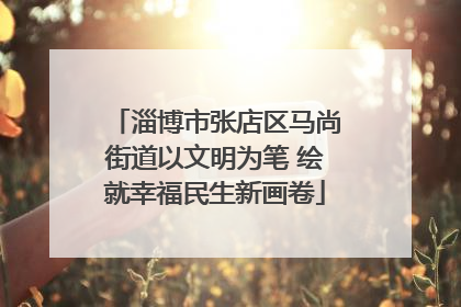 淄博市张店区马尚街道以文明为笔 绘就幸福民生新画卷