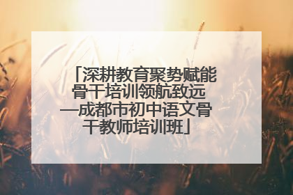 深耕教育聚势赋能 骨干培训领航致远—成都市初中语文骨干教师培训班