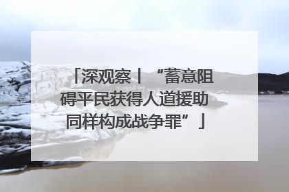 深观察丨“蓄意阻碍平民获得人道援助同样构成战争罪”