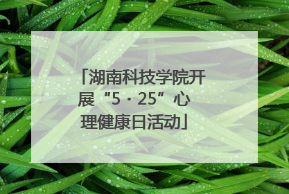 湖南科技学院开展“5・25”心理健康日活动