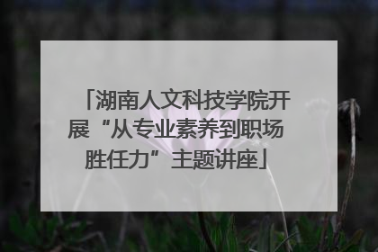 湖南人文科技学院开展“从专业素养到职场胜任力”主题讲座