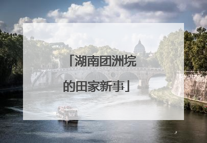 湖南团洲垸的田家新事