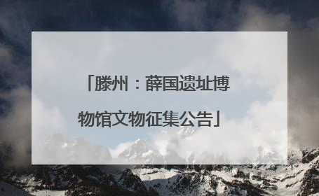 滕州：薛国遗址博物馆文物征集公告