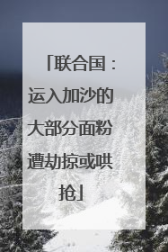 联合国：运入加沙的大部分面粉遭劫掠或哄抢