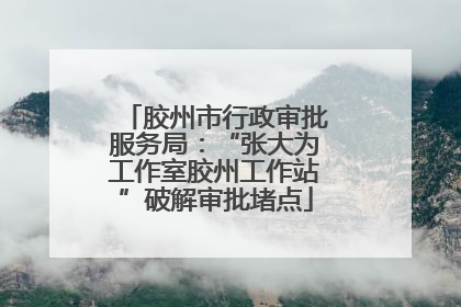 胶州市行政审批服务局：“张大为工作室胶州工作站”破解审批堵点