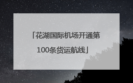 花湖国际机场开通第100条货运航线