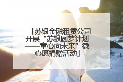 苏银金融租赁公司开展“苏银圆梦计划——童心向未来”微心愿捐赠活动