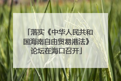 落实《中华人民共和国海南自由贸易港法》论坛在海口召开