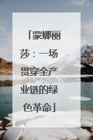 蒙娜丽莎：一场贯穿全产业链的绿色革命