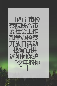 西宁市检察院联合市委社会工作部举办检察开放日活动 检察官讲述如何保护“少年的你”