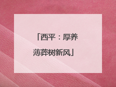 西平：厚养薄葬树新风