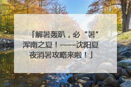 解暑轰趴，必“暑”浑南之夏！——沈阳夏夜消暑攻略来啦！