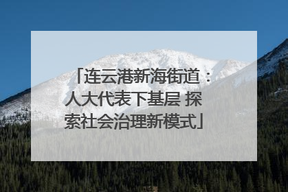 连云港新海街道：人大代表下基层 探索社会治理新模式