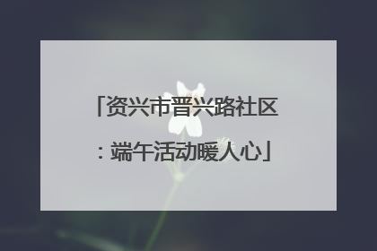 资兴市晋兴路社区：端午活动暖人心