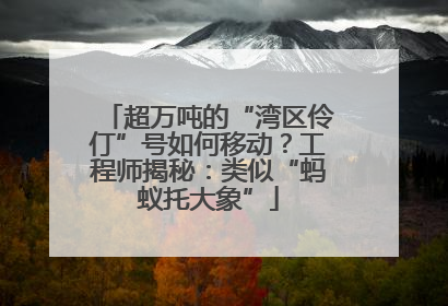 超万吨的“湾区伶仃”号如何移动？工程师揭秘：类似“蚂蚁托大象”