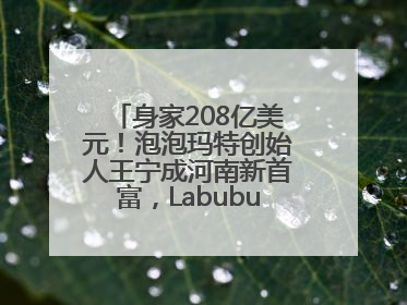 身家208亿美元！泡泡玛特创始人王宁成河南新首富，Labubu热销推涨股价