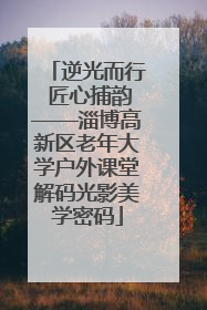逆光而行 匠心捕韵——淄博高新区老年大学户外课堂解码光影美学密码