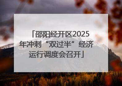 邵阳经开区2025年冲刺“双过半”经济运行调度会召开