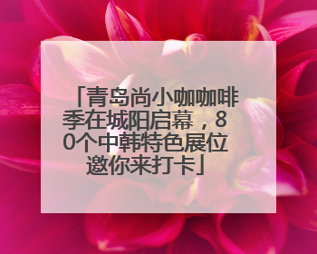 青岛尚小咖咖啡季在城阳启幕，80个中韩特色展位邀你来打卡