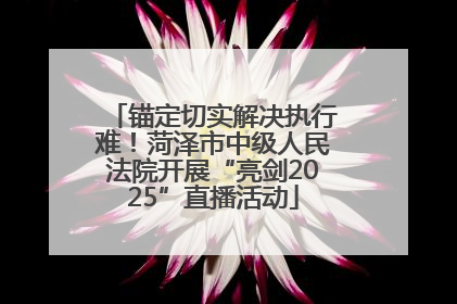 锚定切实解决执行难！菏泽市中级人民法院开展“亮剑2025”直播活动
