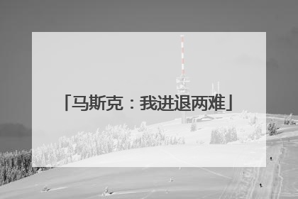 马斯克：我进退两难