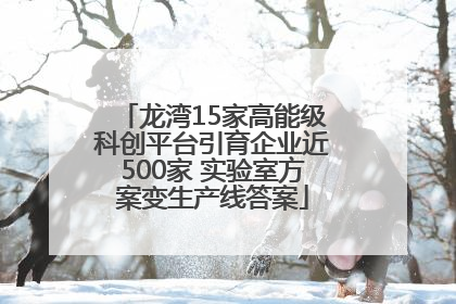 龙湾15家高能级科创平台引育企业近500家 实验室方案变生产线答案