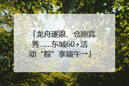 龙舟逐浪、仓廪竞秀……东城60+活动“粽”享端午→