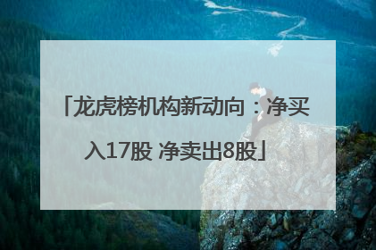 龙虎榜机构新动向：净买入17股 净卖出8股