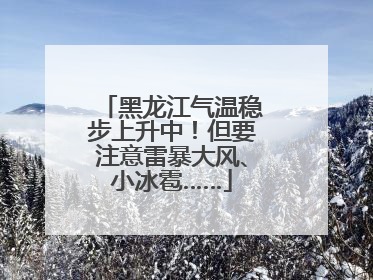 黑龙江气温稳步上升中！但要注意雷暴大风、小冰雹……