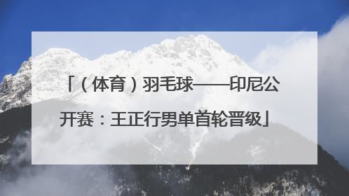 （体育）羽毛球——印尼公开赛：王正行男单首轮晋级