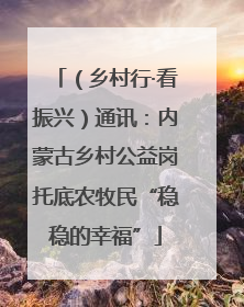 （乡村行·看振兴）通讯：内蒙古乡村公益岗托底农牧民“稳稳的幸福”