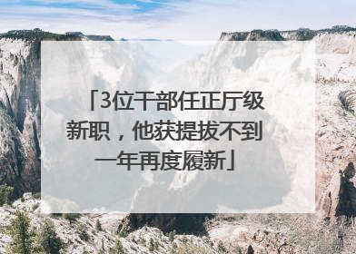 3位干部任正厅级新职，他获提拔不到一年再度履新