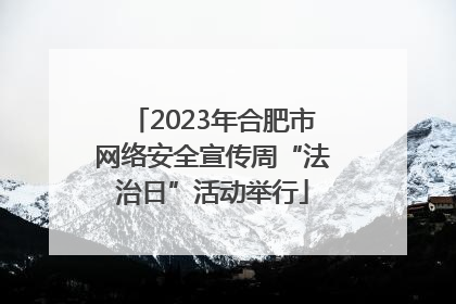 2023年合肥市网络安全宣传周“法治日”活动举行