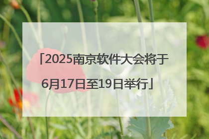 2025南京软件大会将于6月17日至19日举行