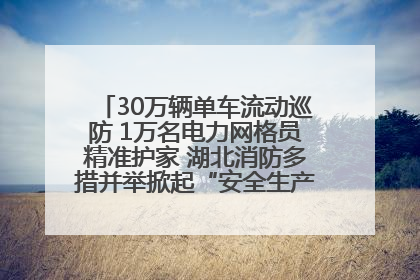 30万辆单车流动巡防 1万名电力网格员精准护家 湖北消防多措并举掀起“安全生产月”宣传热潮