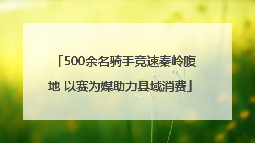 500余名骑手竞速秦岭腹地 以赛为媒助力县域消费
