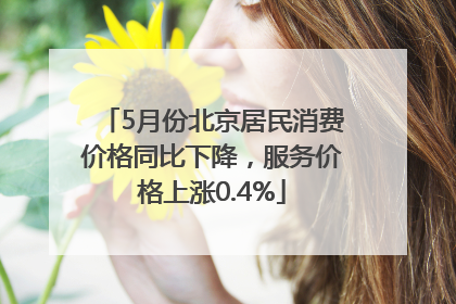 5月份北京居民消费价格同比下降，服务价格上涨0.4%