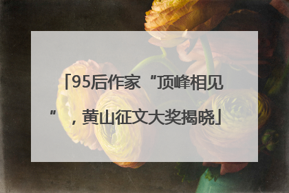 95后作家“顶峰相见”，黄山征文大奖揭晓