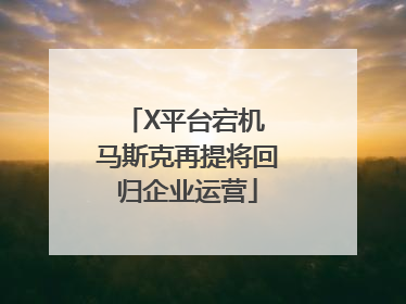 X平台宕机 马斯克再提将回归企业运营