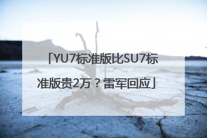 YU7标准版比SU7标准版贵2万？雷军回应